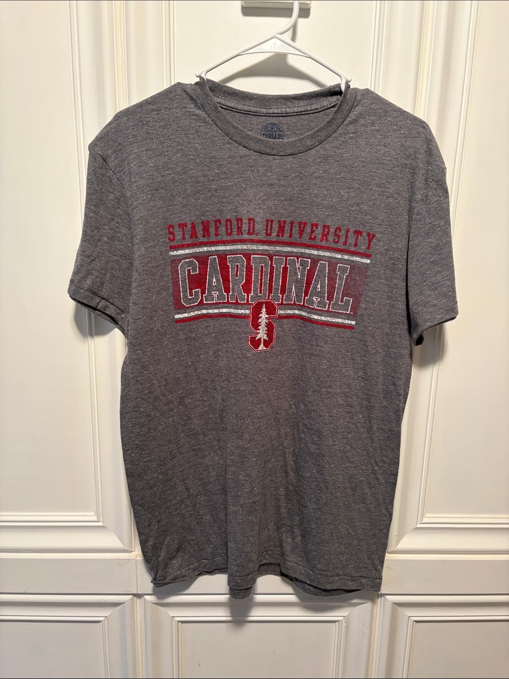Rivalry Threads Gray Tee with Red and White Cardinal Graphic